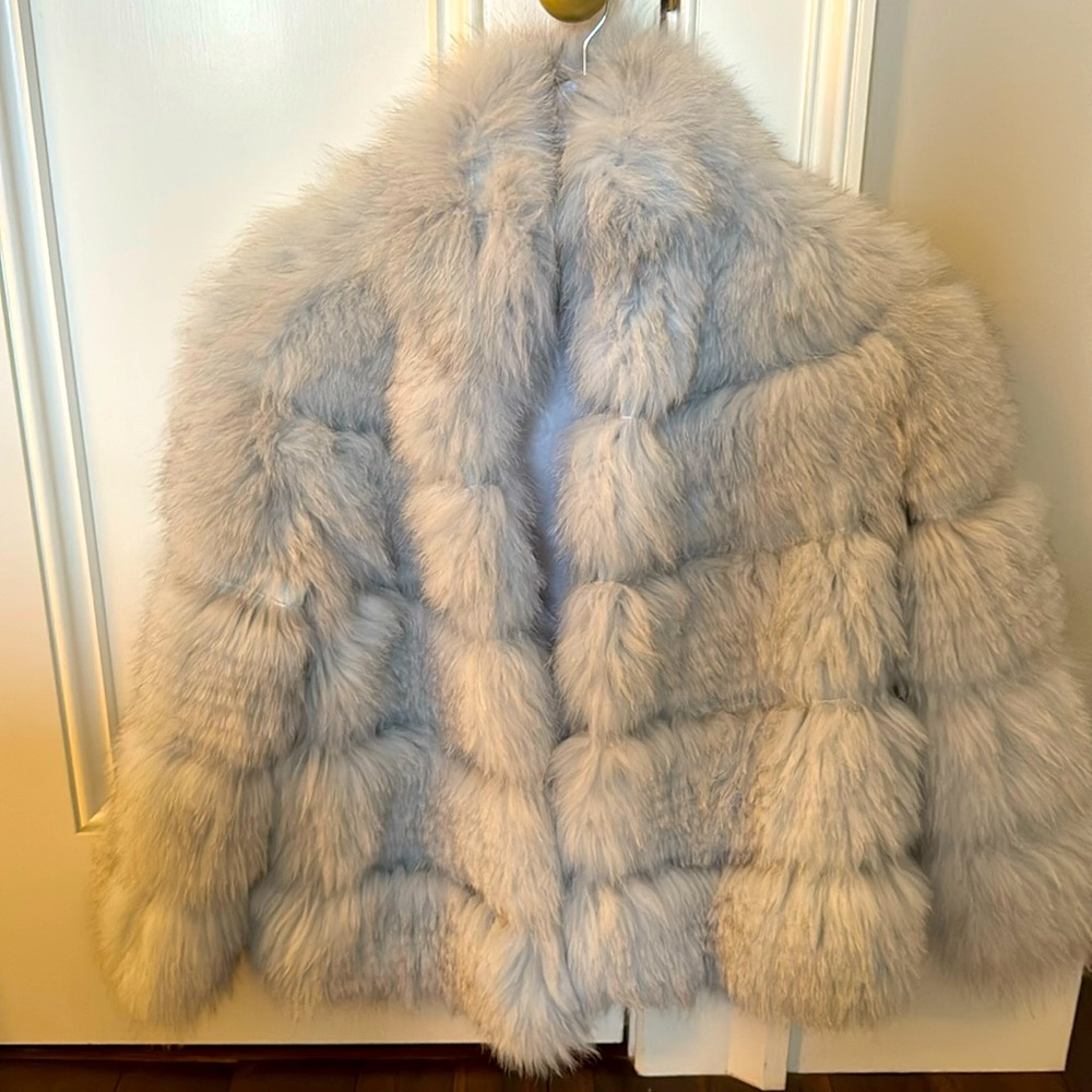 Ozlana heated clothes. Blue fox fur.
